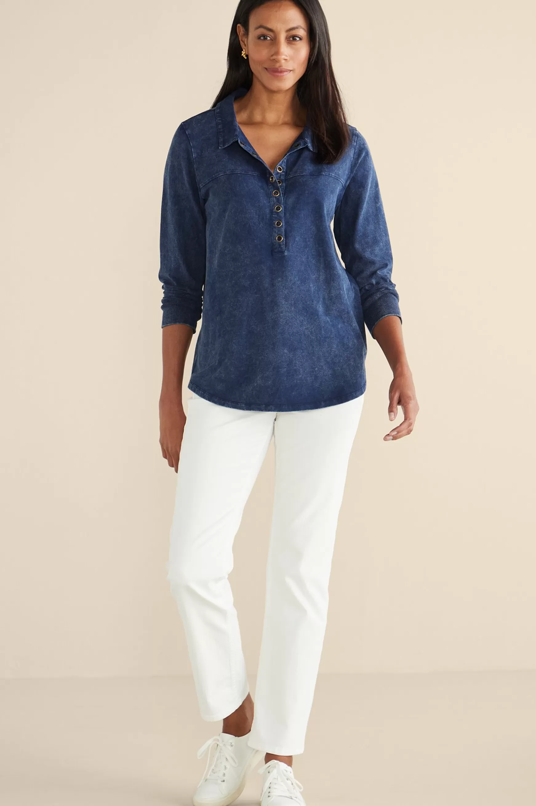 Soft Surroundings Into The Blues | Wear Now Styles-Neera Washed Tunic