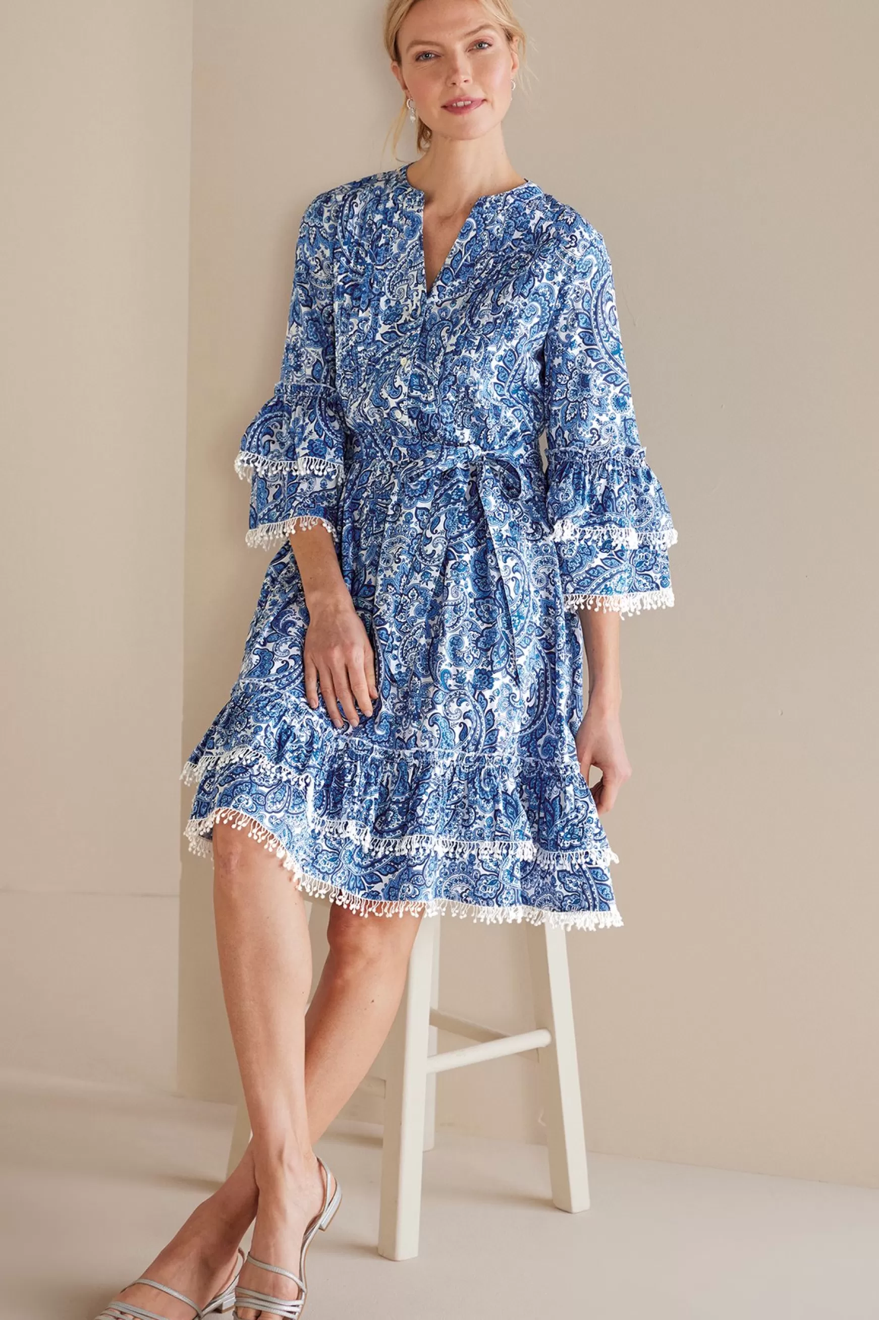 Soft Surroundings Into The Blues | Dresses-Petites Adeline Short Dress