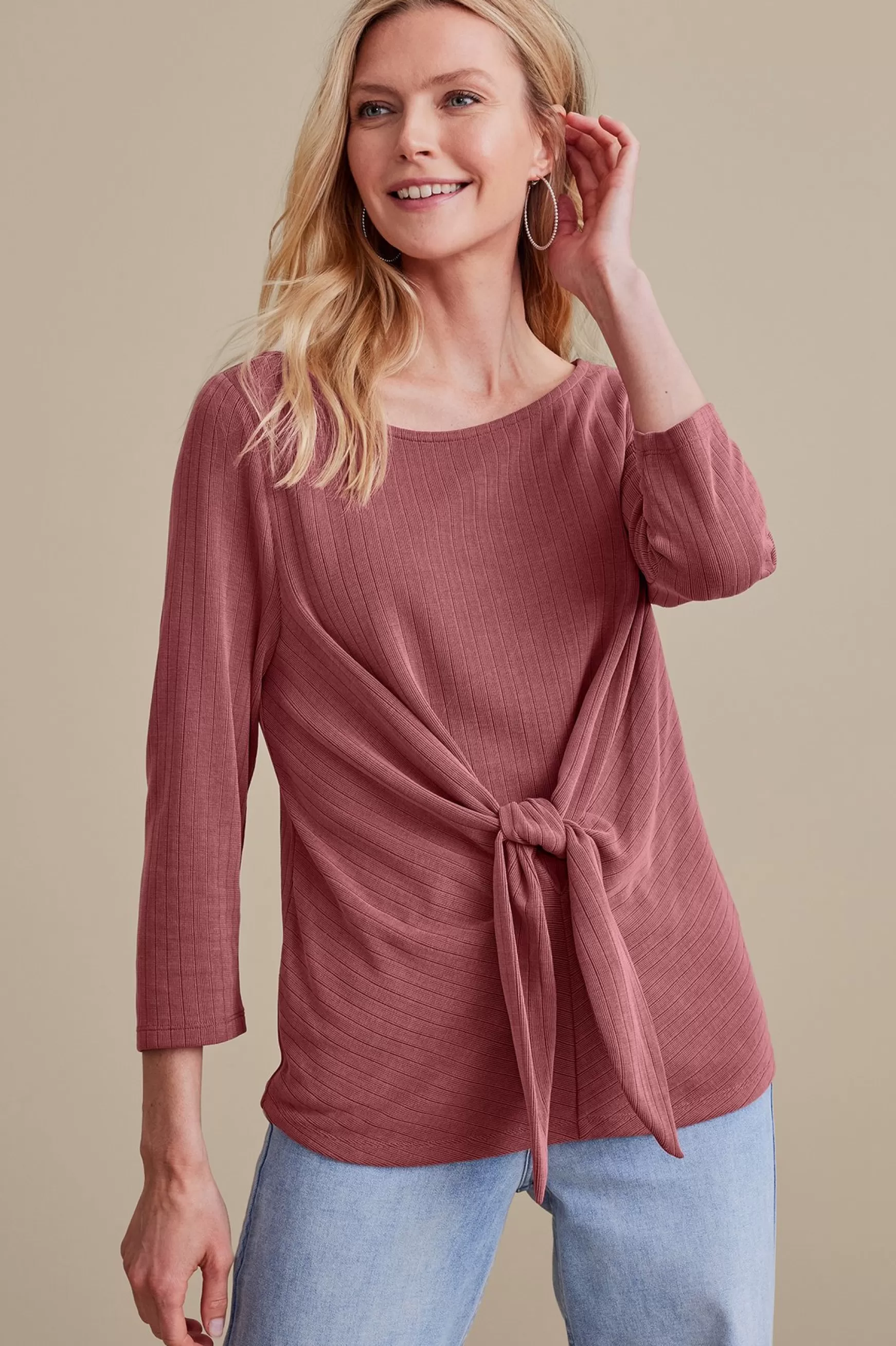 Soft Surroundings three quarter length | pullovers-Petites Corrie Top