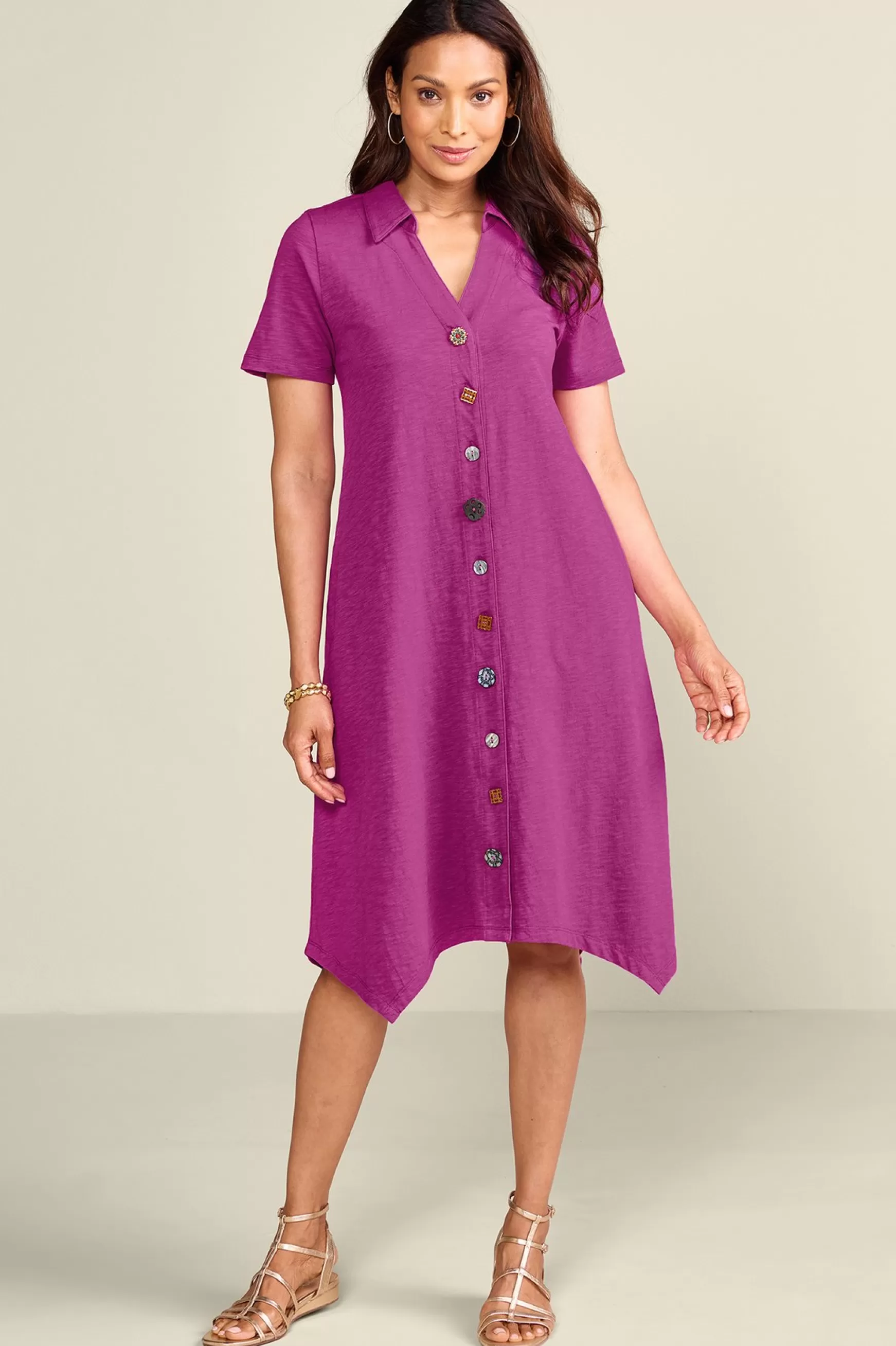 Soft Surroundings Everyday Styles | Dresses-Petites Danielle Button Dress