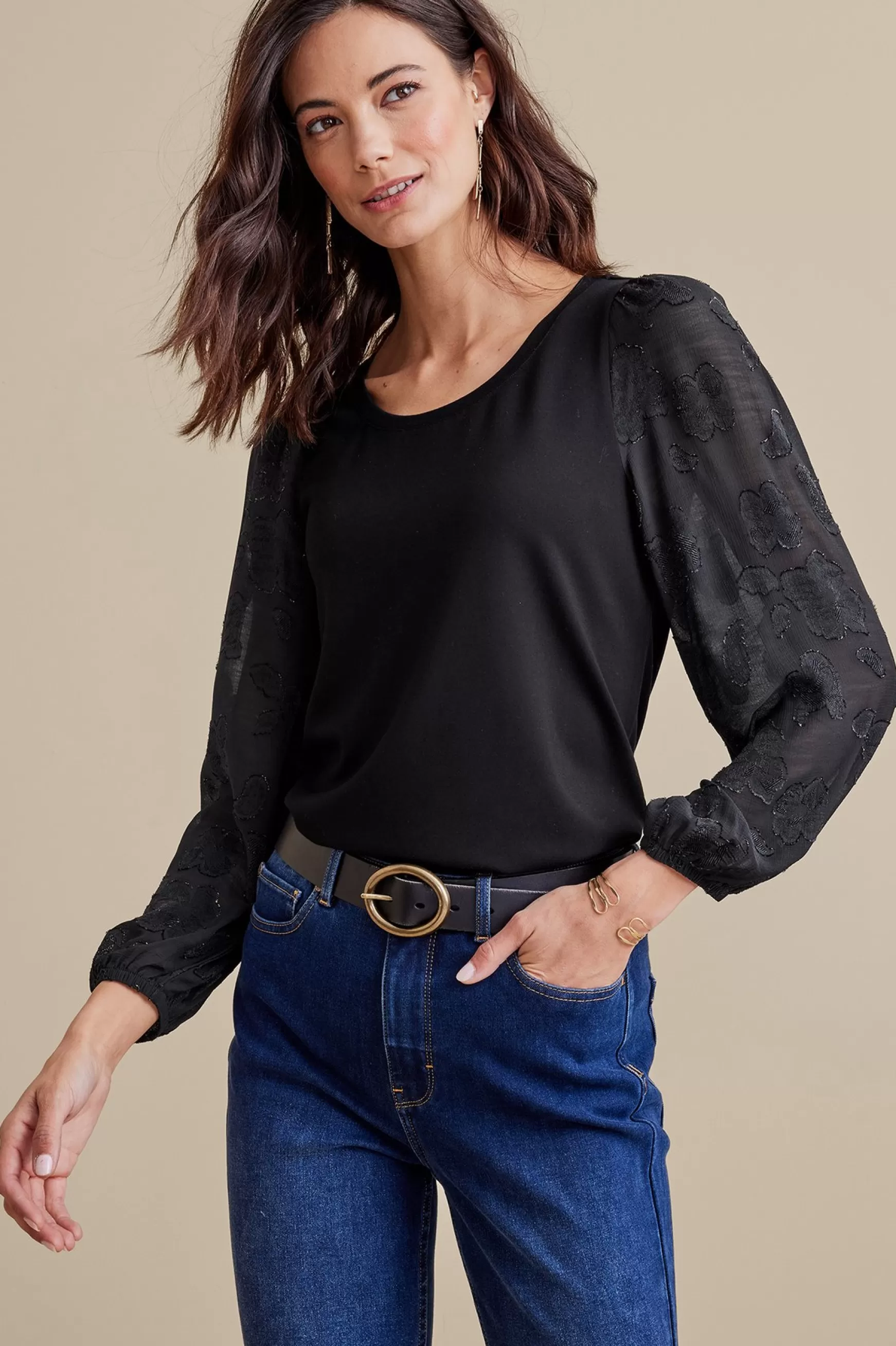 Soft Surroundings long sleeve | pullovers-Petites Emilie Top