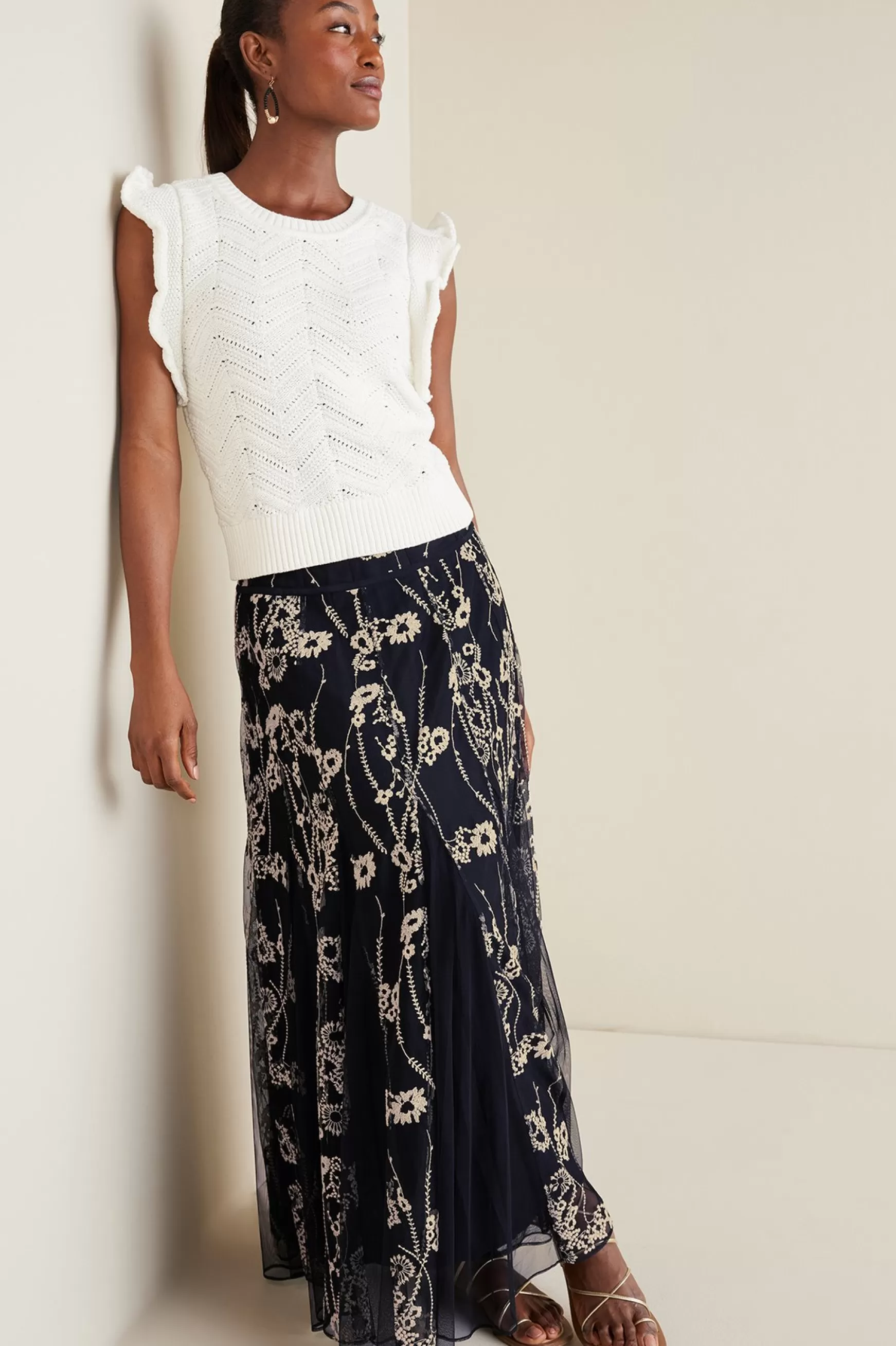 Soft Surroundings Global Artistry | Skirts-Petites Leatrice Embroidered Maxi Skirt