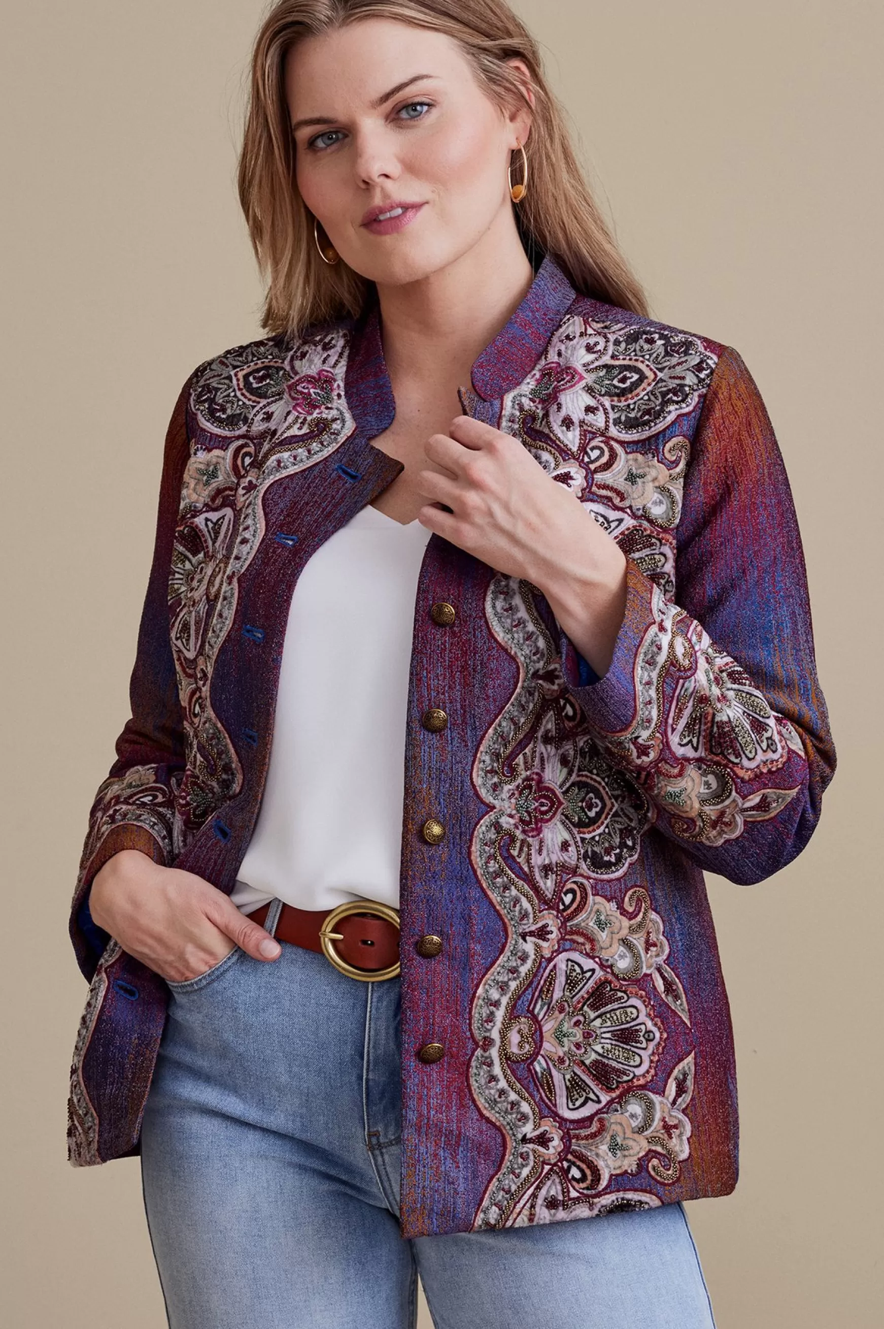 Soft Surroundings EVelvet Styles | Jackets & Coats-Petites Maija Embellished Jacket