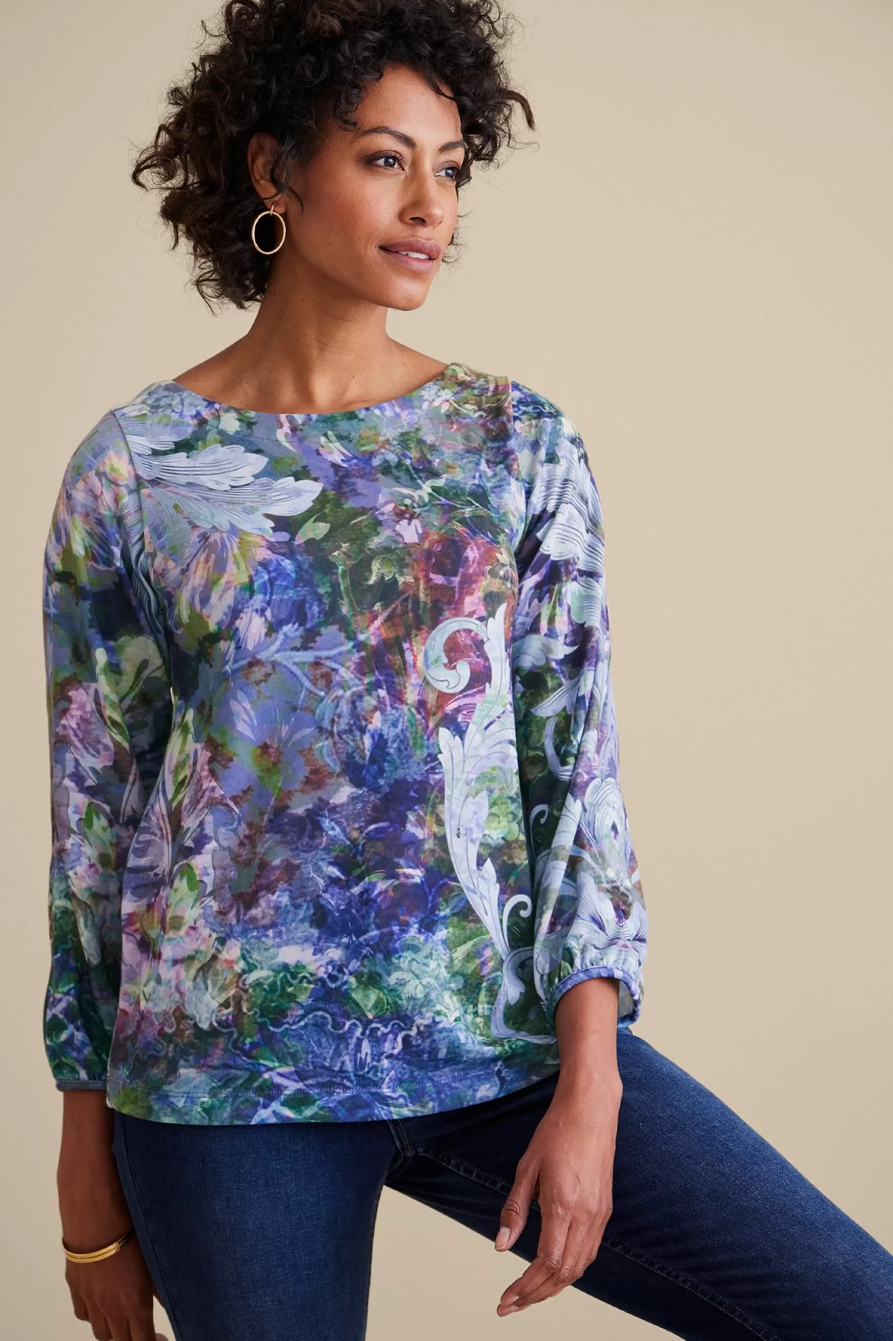 Soft Surroundings long sleeve | pullovers-Petites Myra Top