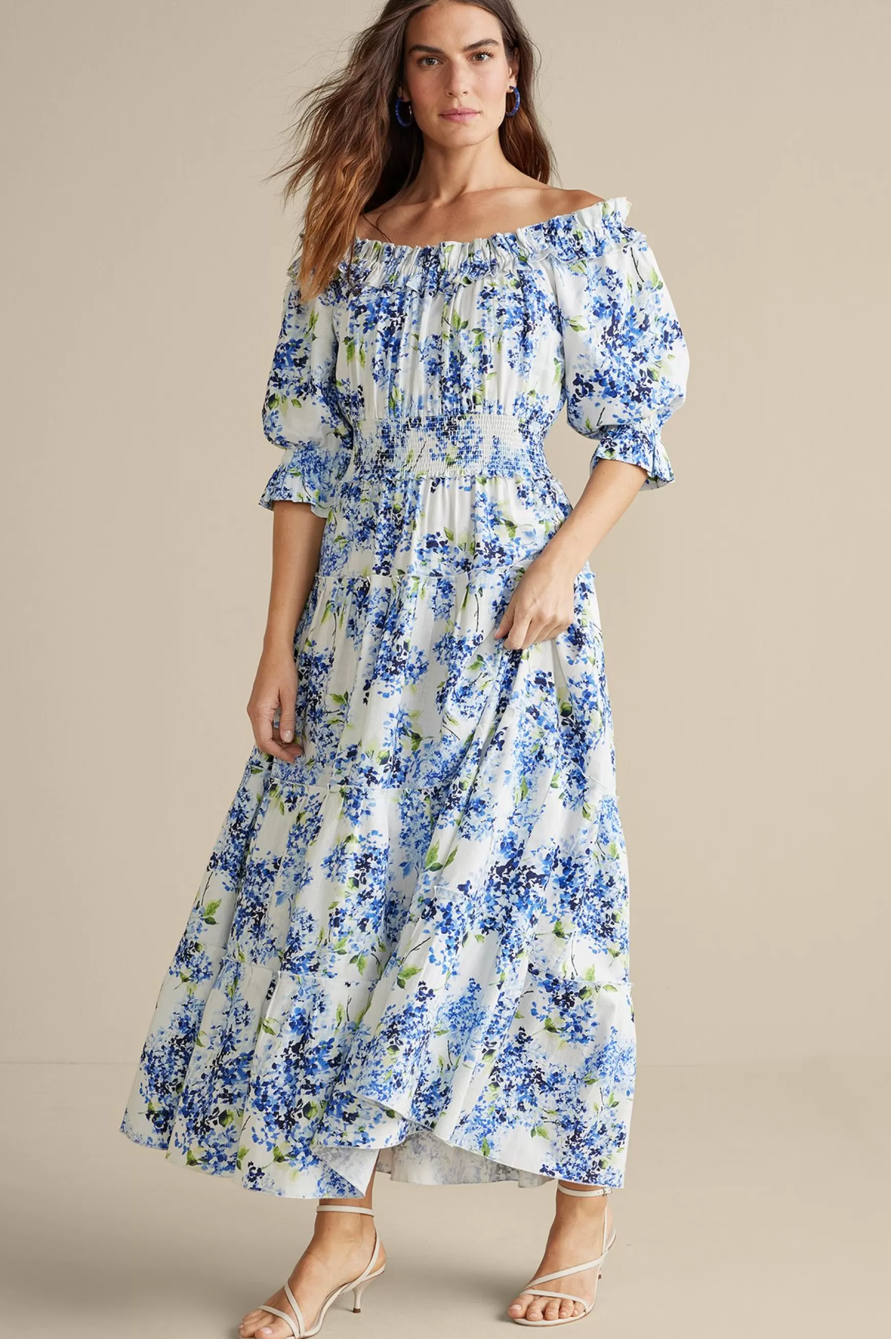 Soft Surroundings Into The Blues | The Floral Shop-Petites Rosana Maxi Dress