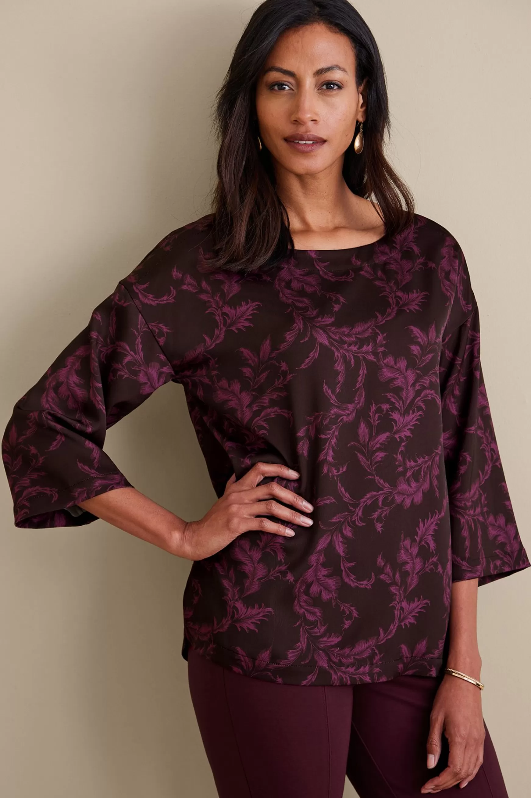 Soft Surroundings three quarter length | pullovers-Petites Selina Top