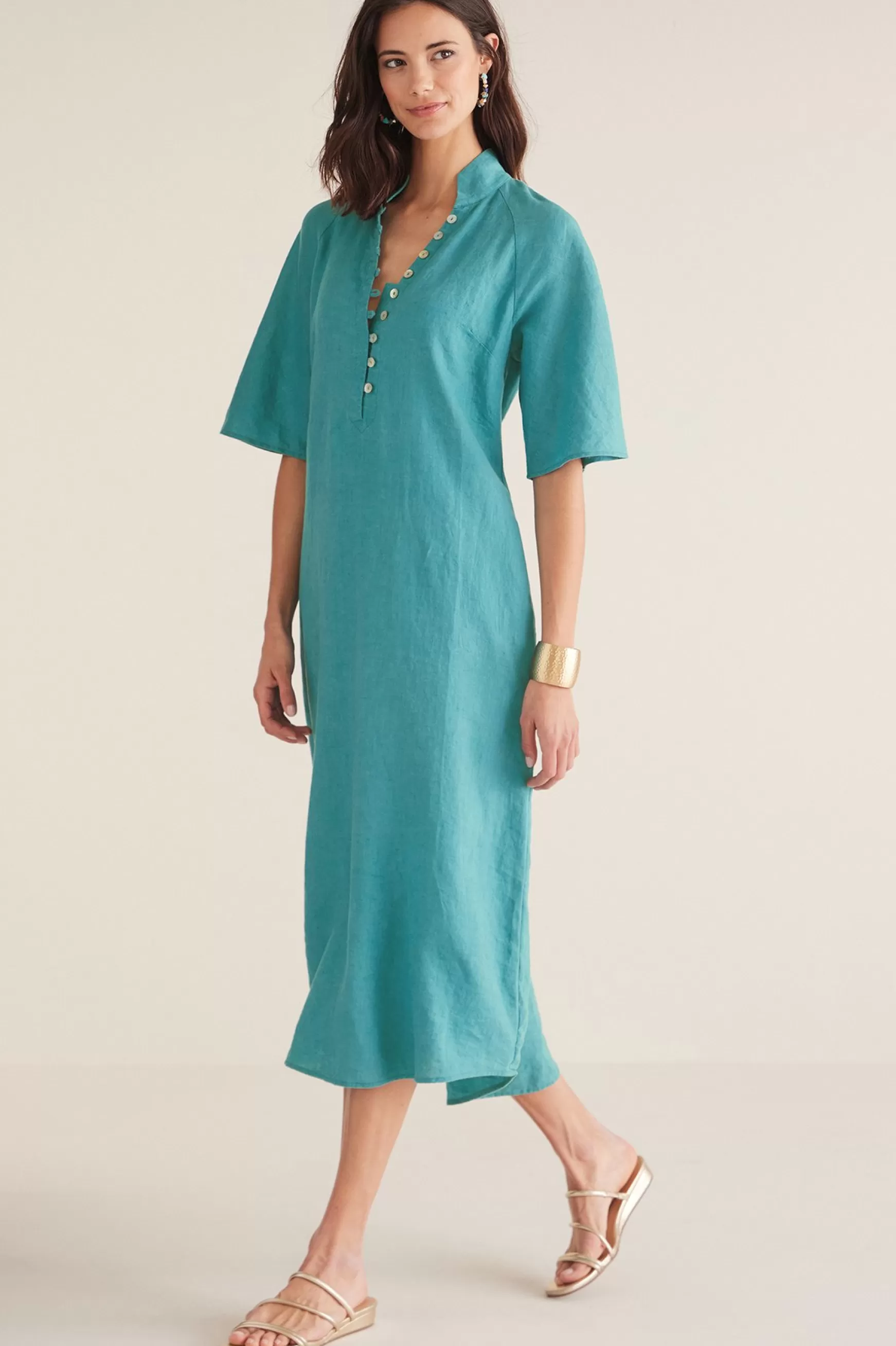 Soft Surroundings solids | mid-length-Petites Theodora Linen Dress