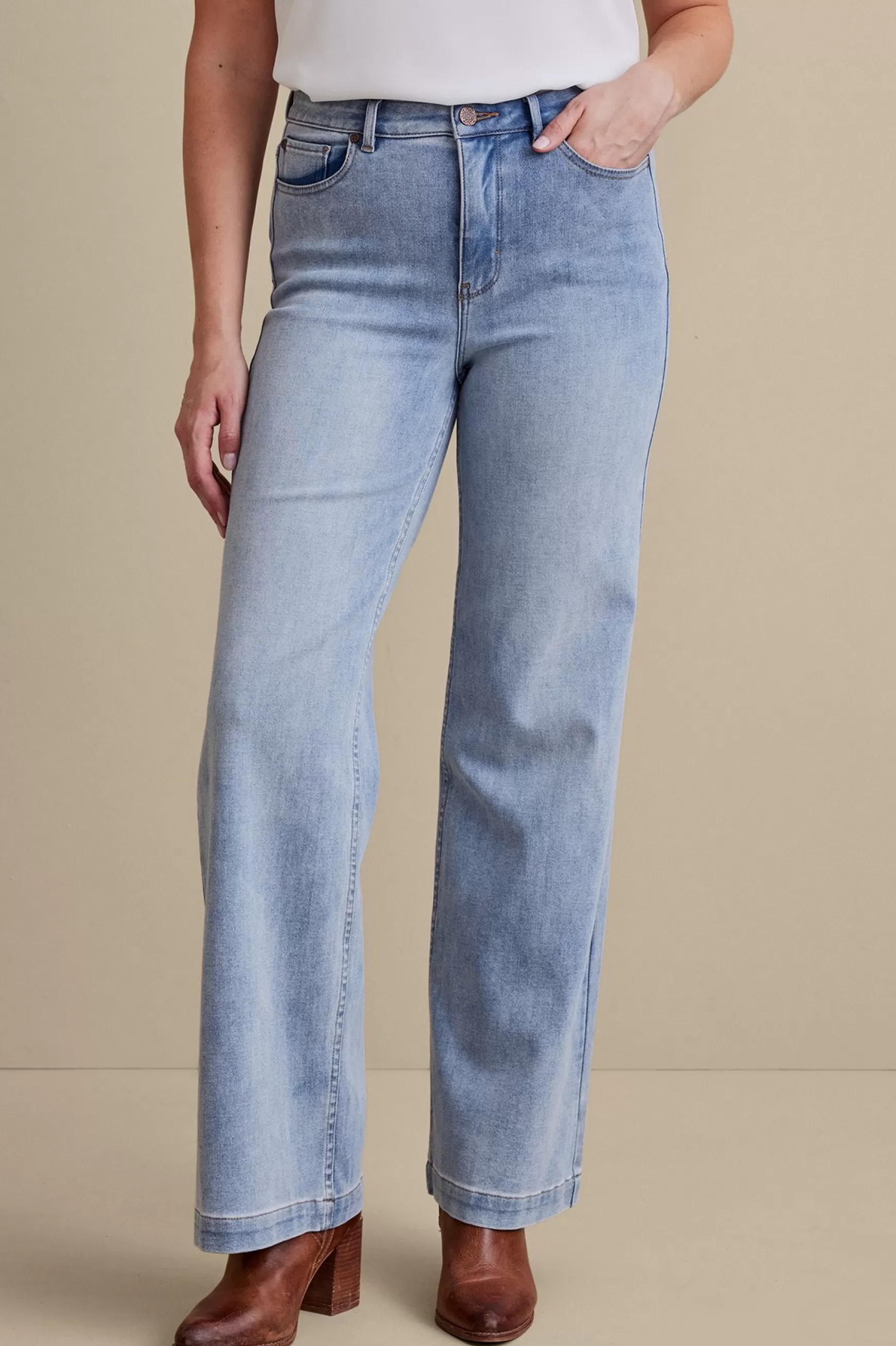 Soft Surroundings Everyday Styles | Wear Now Styles-Petites Ultimate Denim Wide Leg Jeans