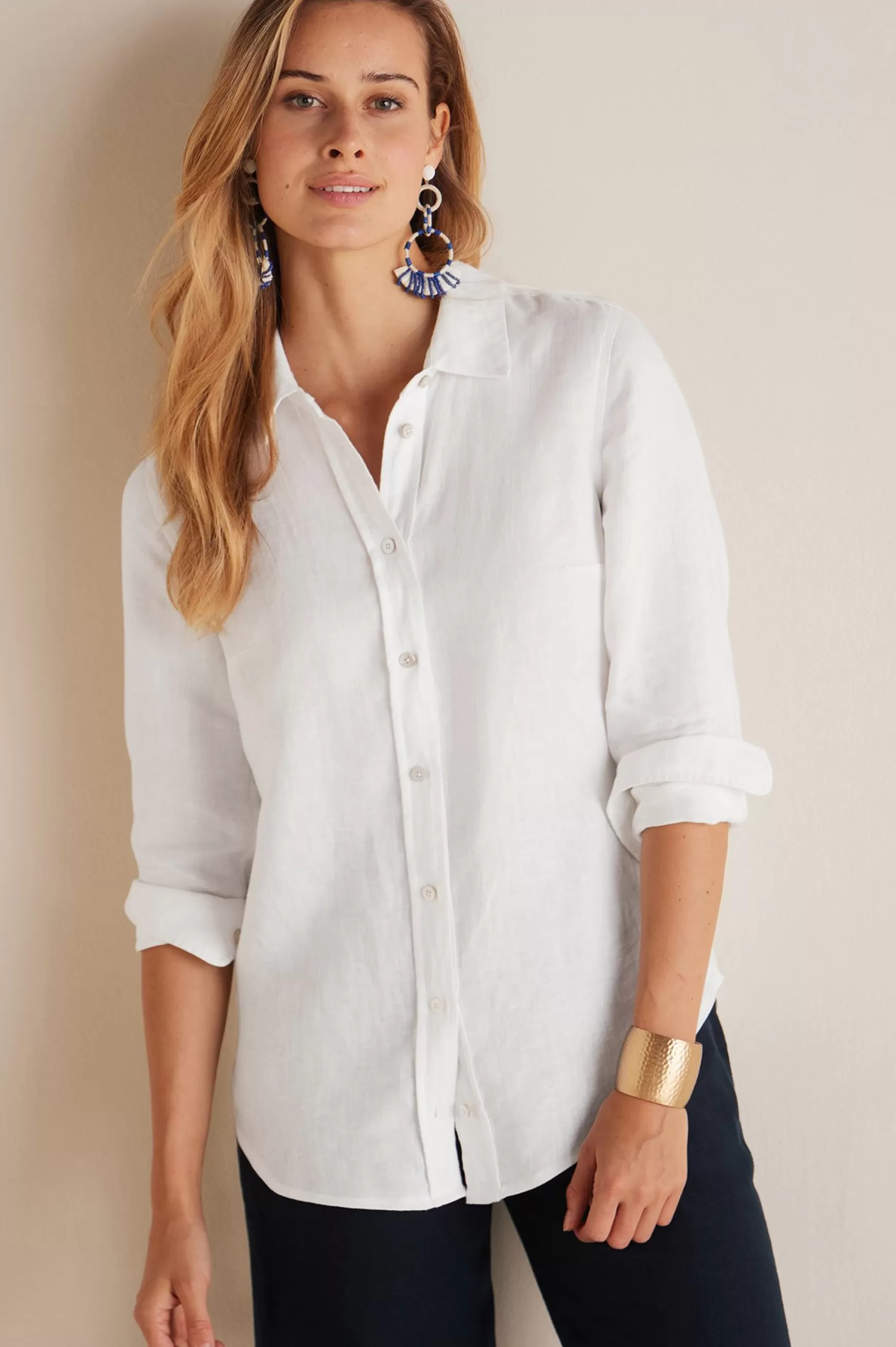 Soft Surroundings long sleeve | shirts-Petites Vano Linen Shirt