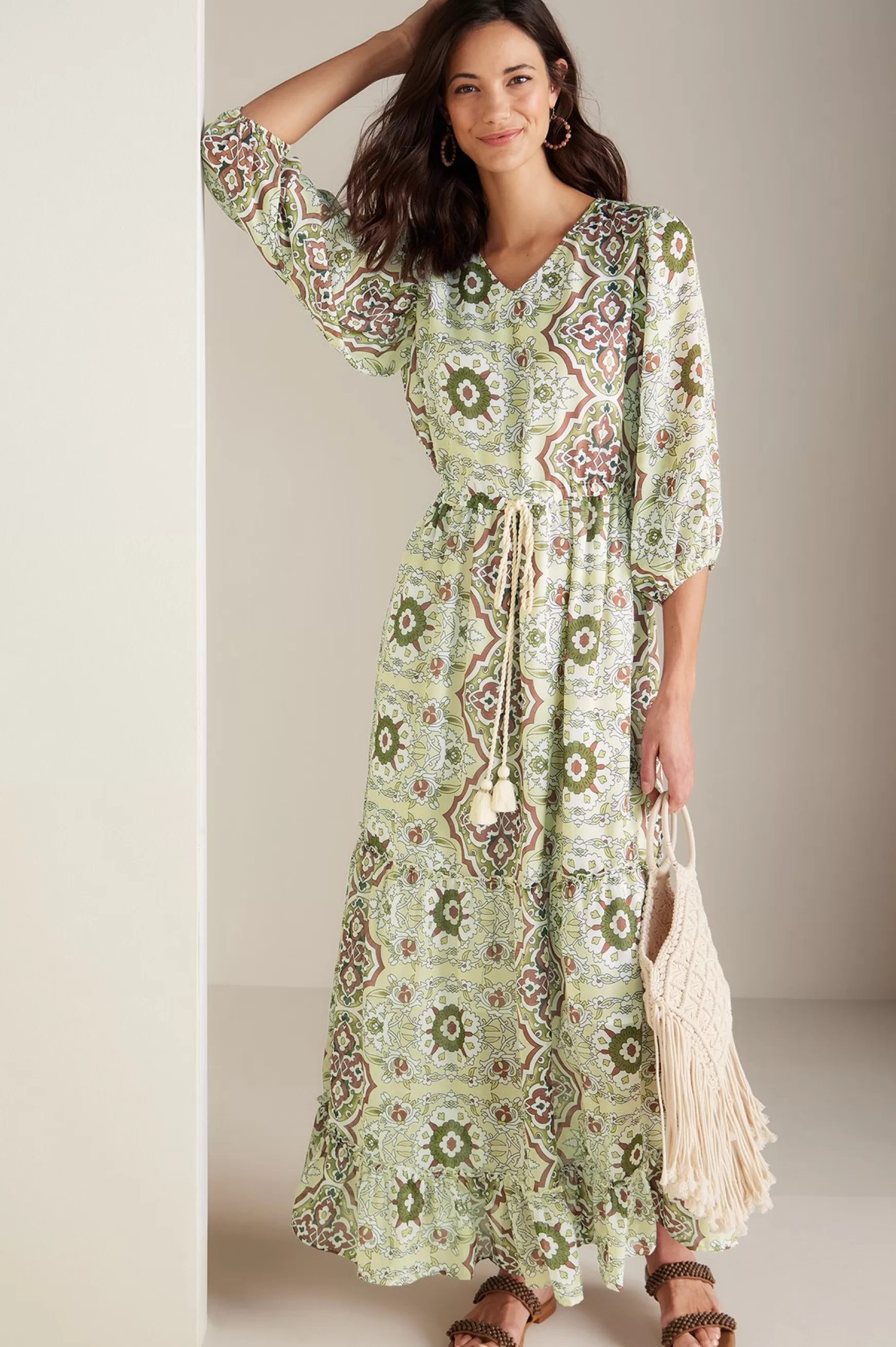 Soft Surroundings patterned | maxi-Petites Zia Dress