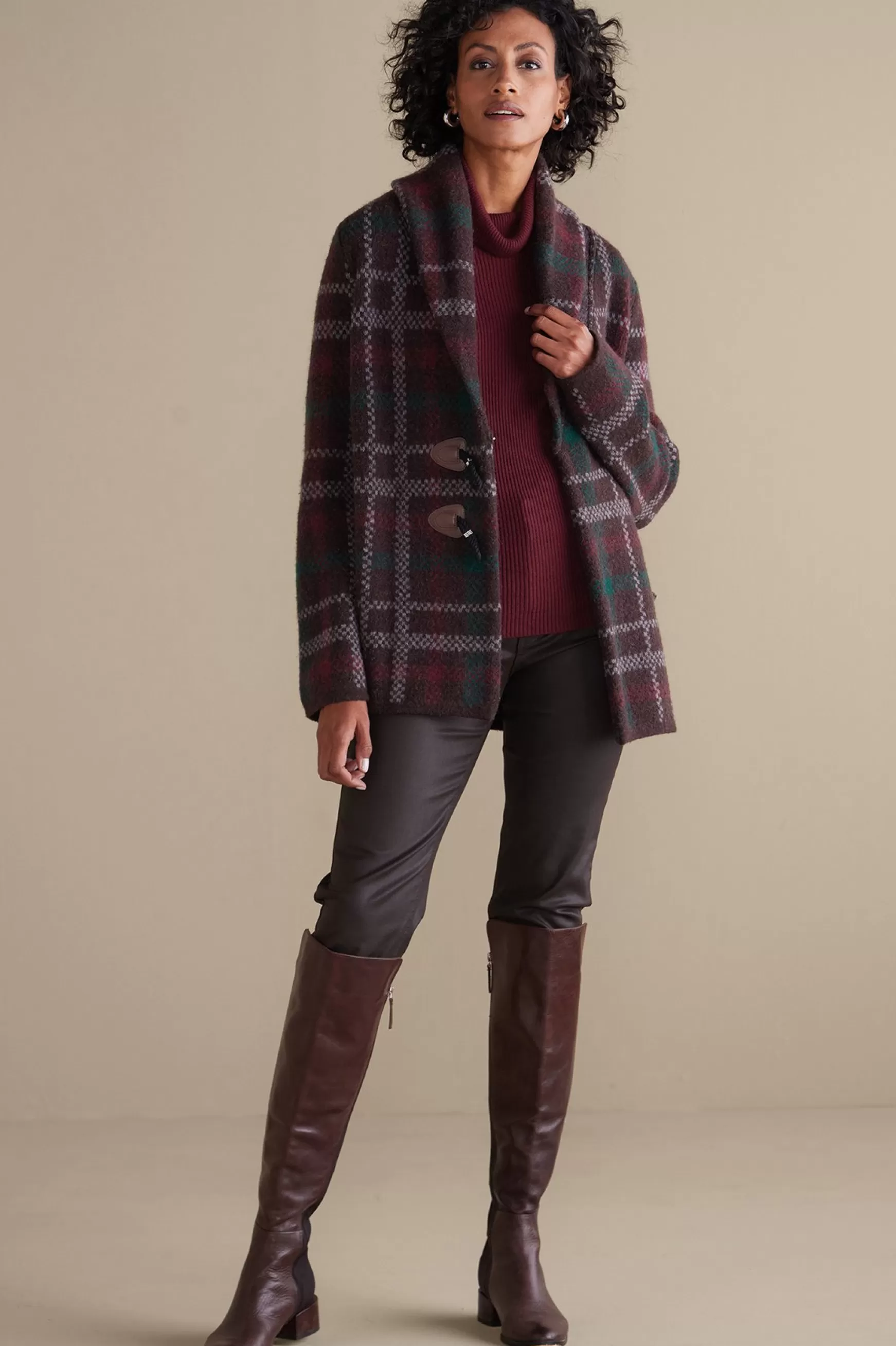 Soft Surroundings Jackets & Coats | Sweaters & Cardigans-Plaid Sweater Coat