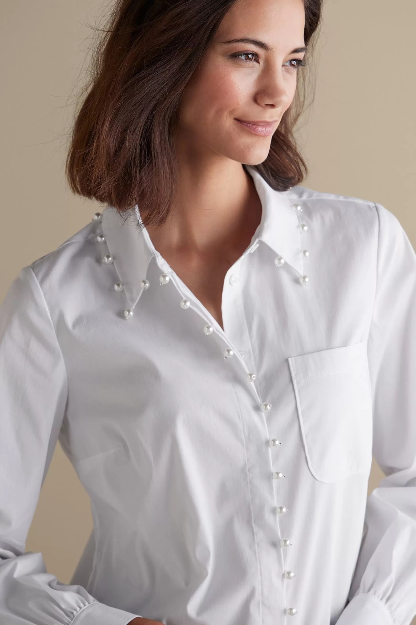 Soft Surroundings Everyday Styles | long sleeve-Rania Pearl Shirt