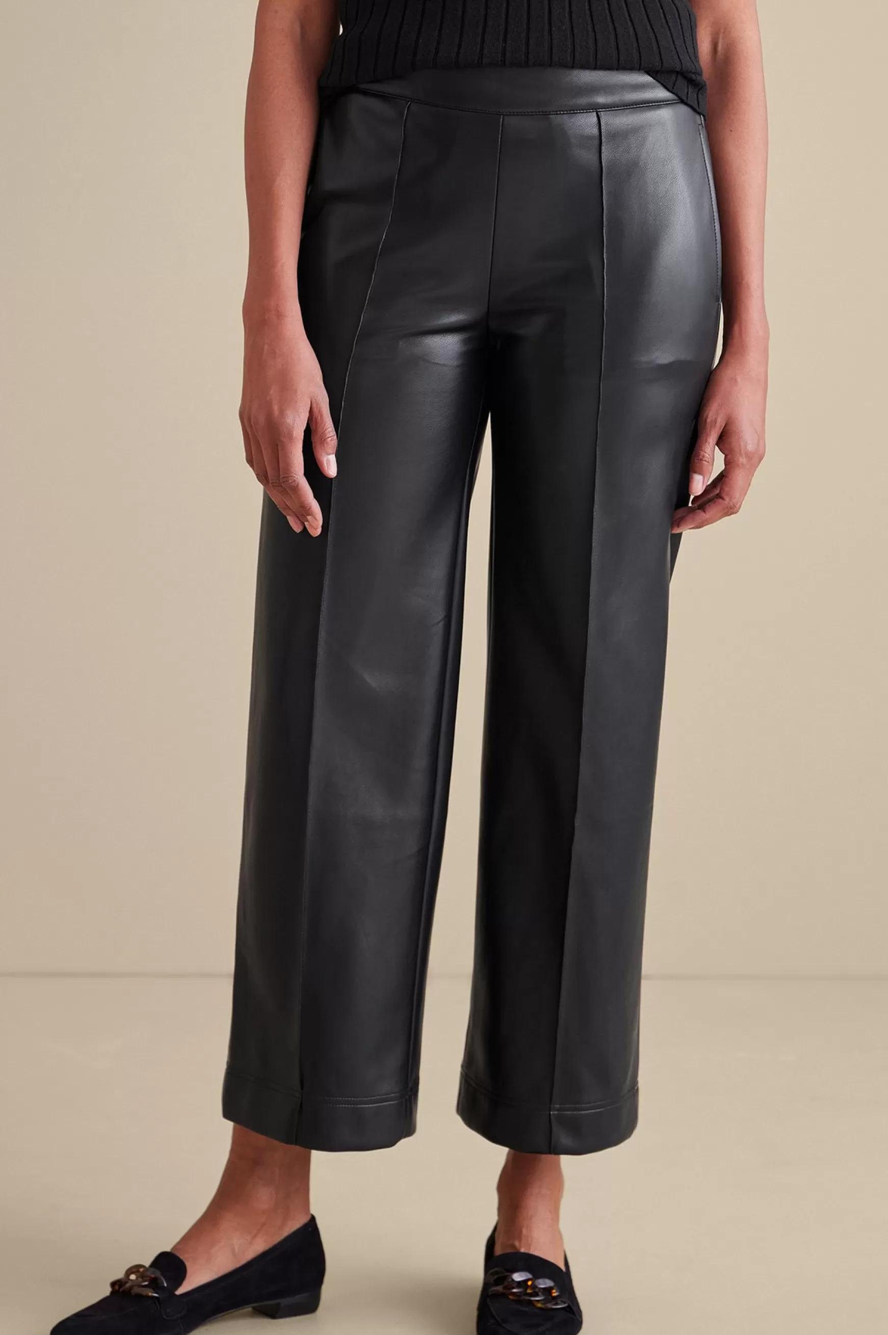 Soft Surroundings cropped | ankle-Rivka Faux Leather Pants