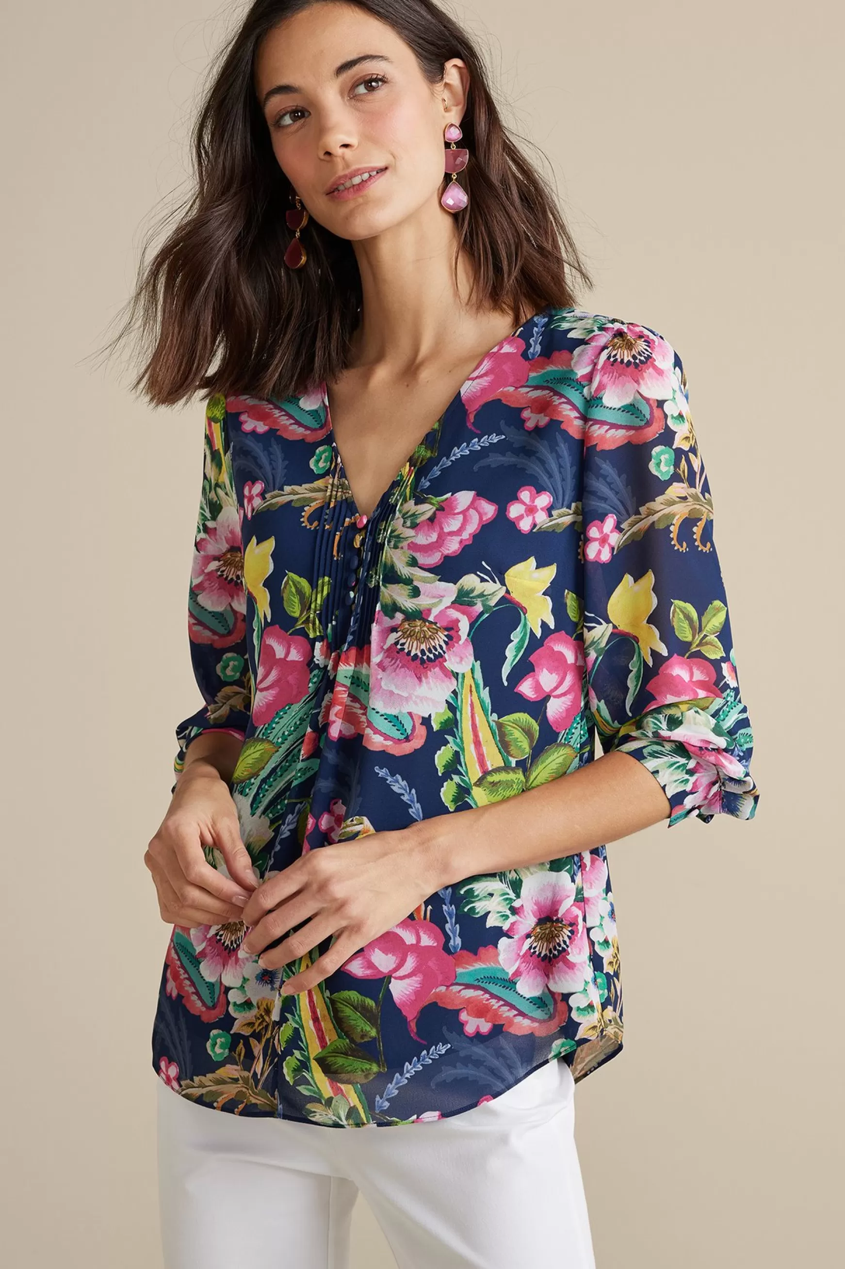 Soft Surroundings Feminine Flourish | Vacation Shop-Samantha Georgette Top