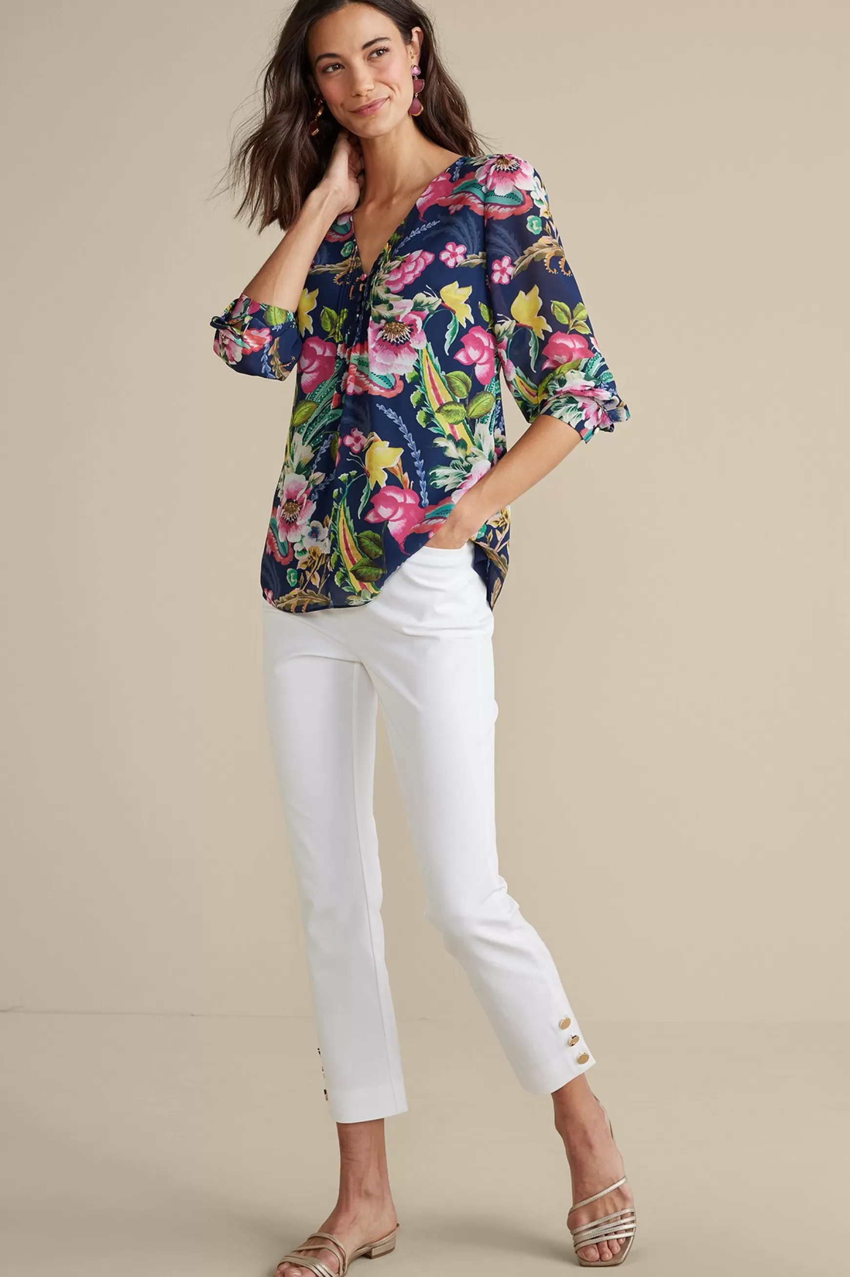 Soft Surroundings Feminine Flourish | Vacation Shop-Samantha Georgette Top