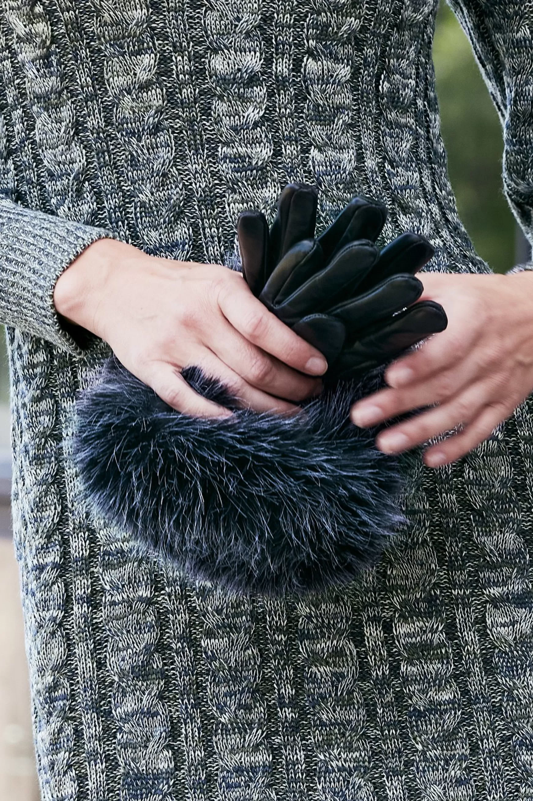 Soft Surroundings Hats-Sasha Faux Fur Leather Gloves