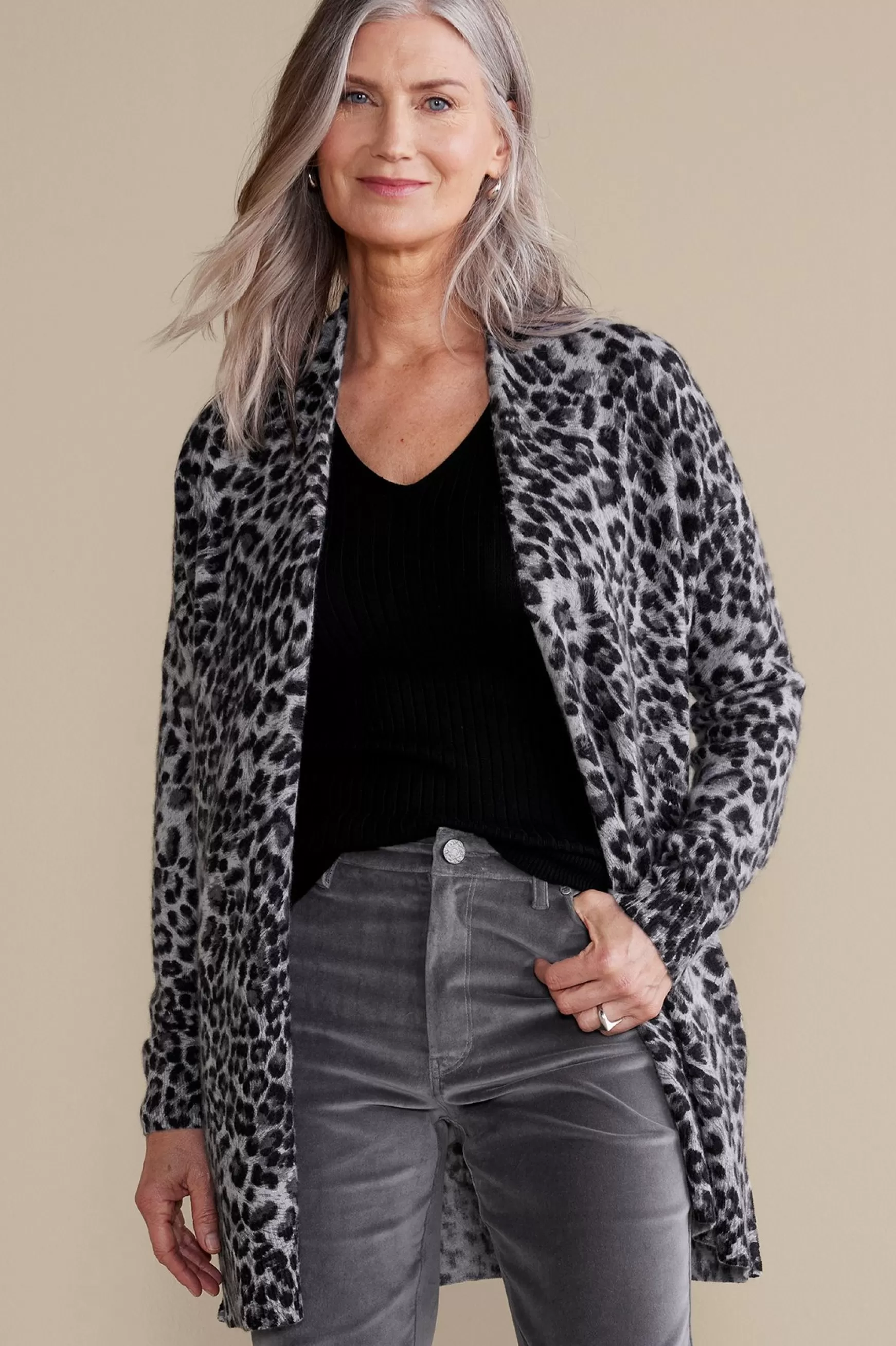 Soft Surroundings Sweaters & Cardigans | prints-Sibyl Cashmere Printed Cardigan