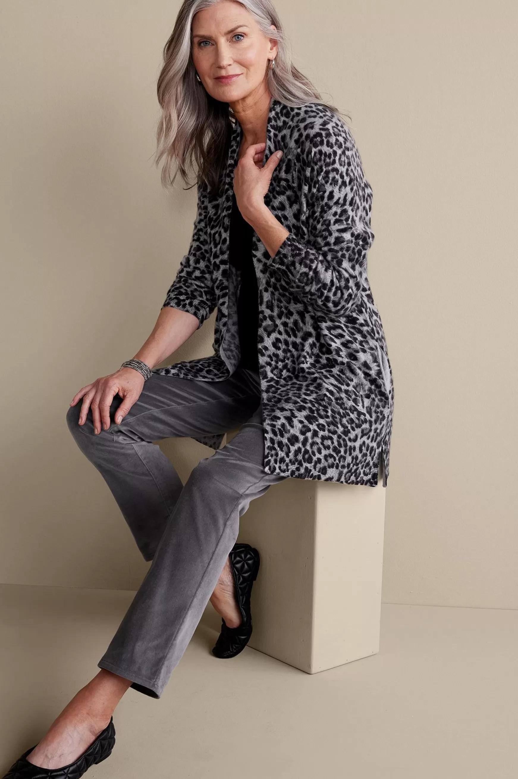 Soft Surroundings Sweaters & Cardigans | prints-Sibyl Cashmere Printed Cardigan