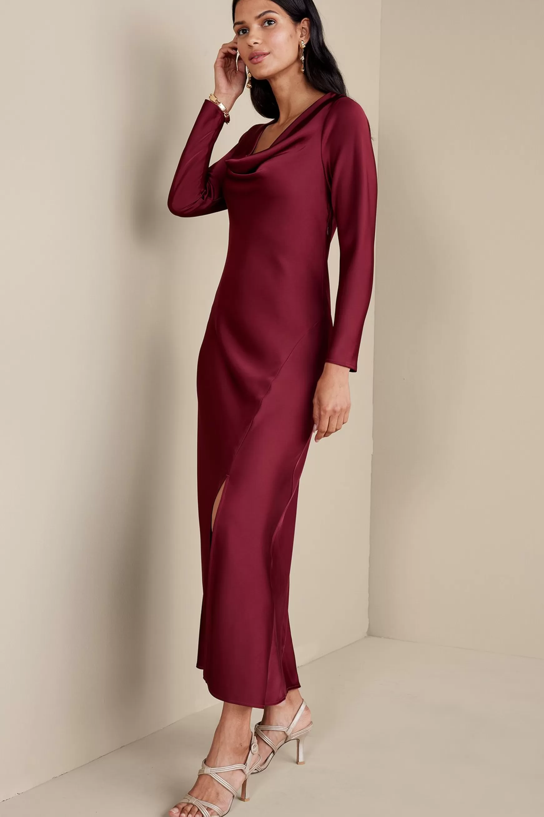 Soft Surroundings occasion dresses | solids-Solange Satin Dress