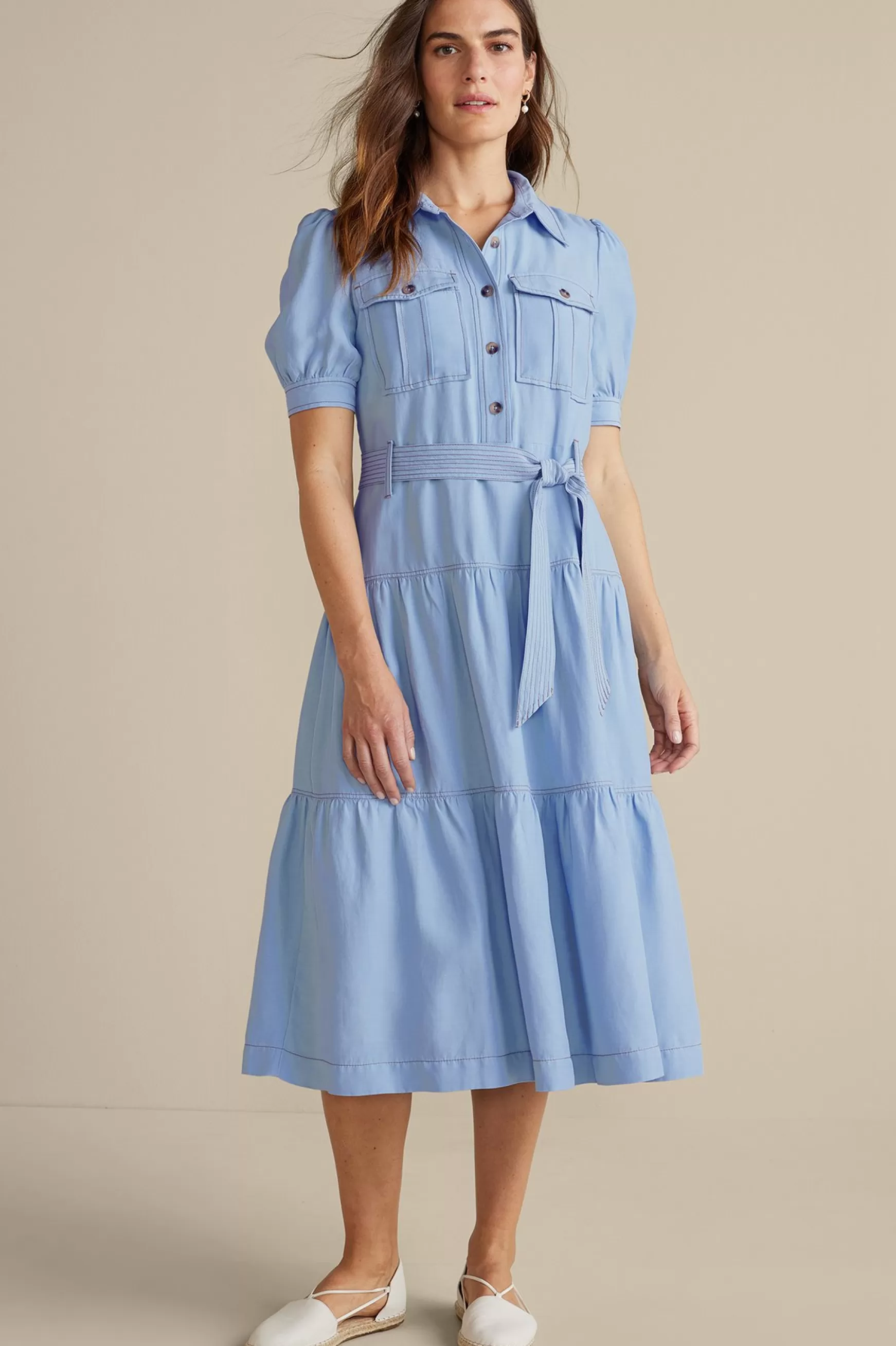 Soft Surroundings Into The Blues | casual-Tenley Midi Dress