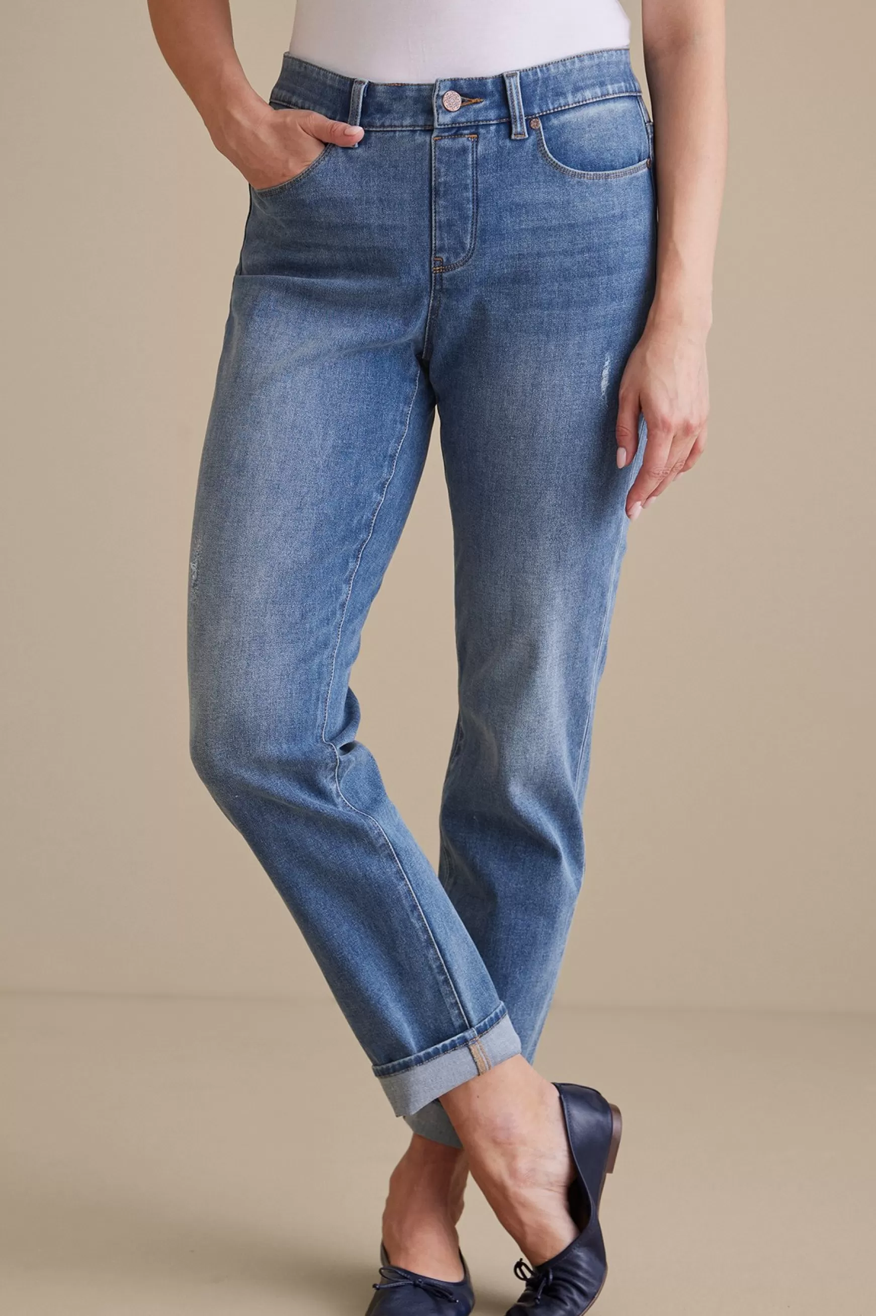 Soft Surroundings Everyday Styles-The Ultimate Denim Relaxed Straight Jeans