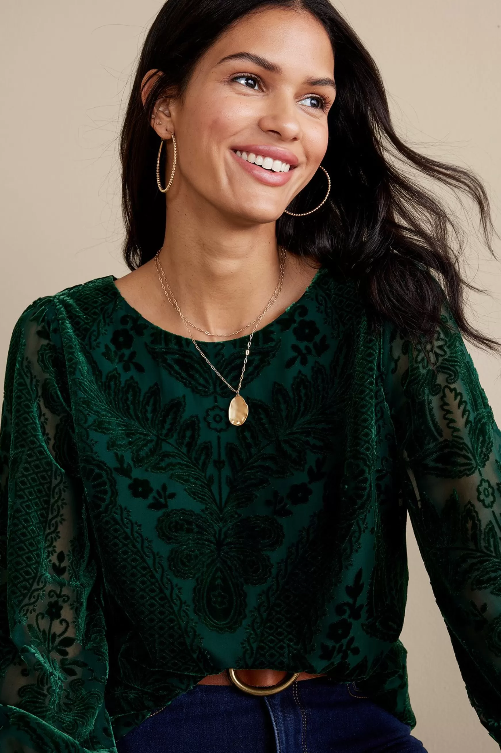 Soft Surroundings EVelvet Styles | long sleeve-Vanetta Velvet Top