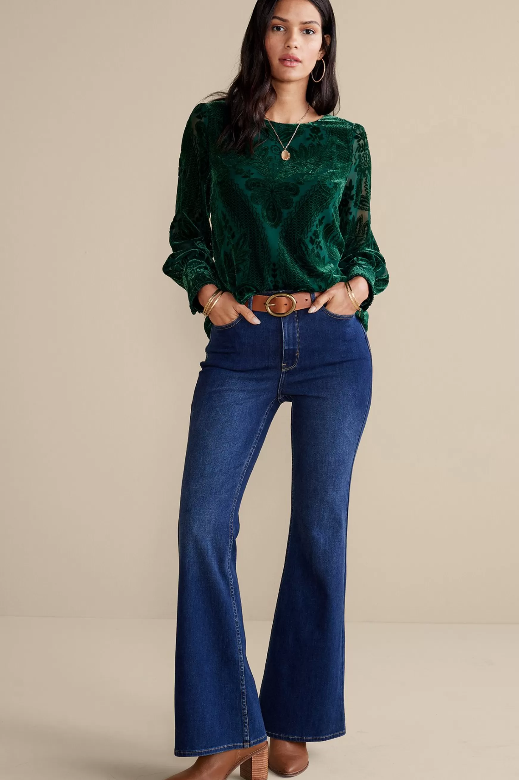 Soft Surroundings EVelvet Styles | long sleeve-Vanetta Velvet Top