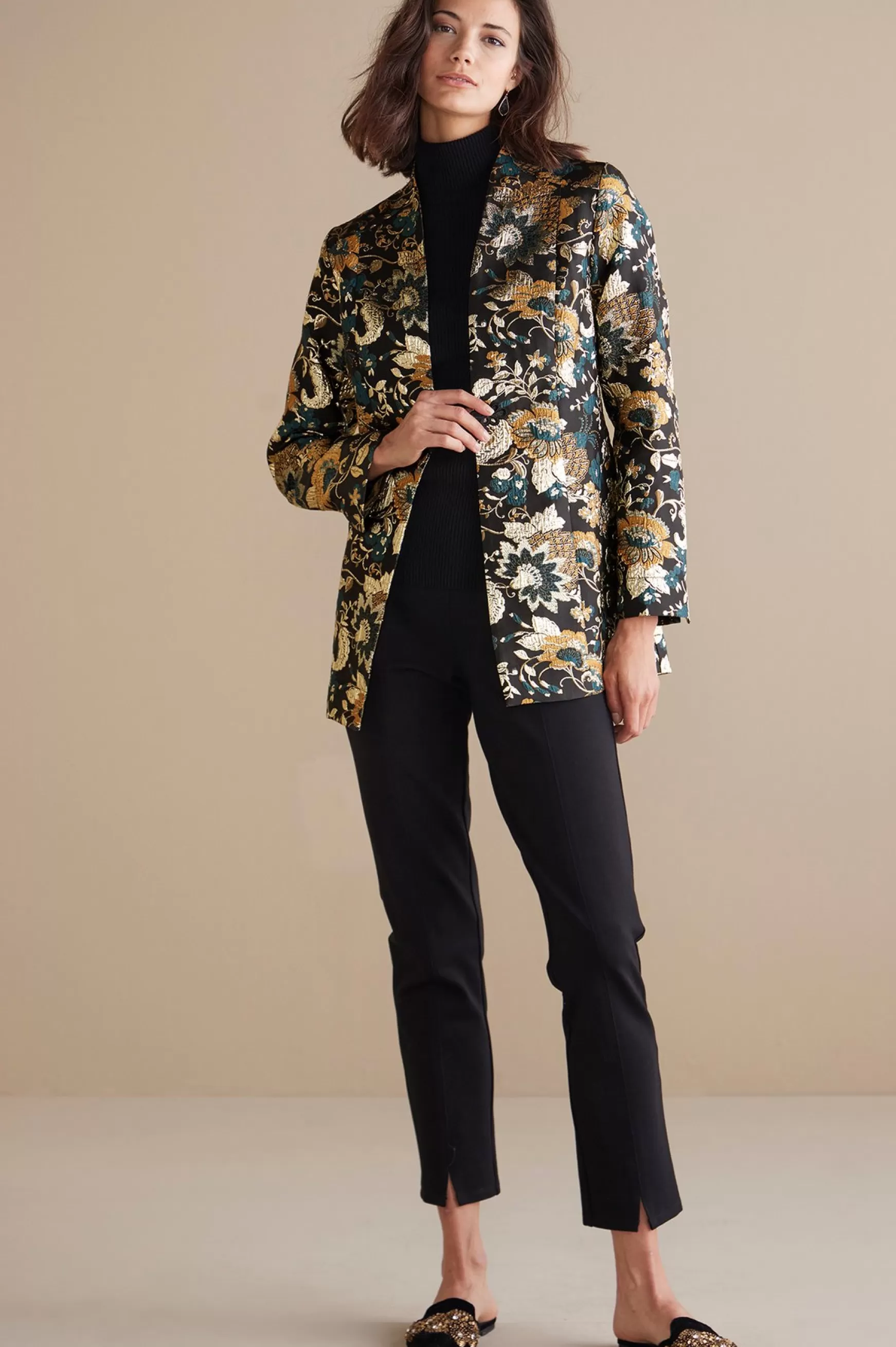 Soft Surroundings Feminine Flourish | Global Artistry-Viola Jacquard Jacket