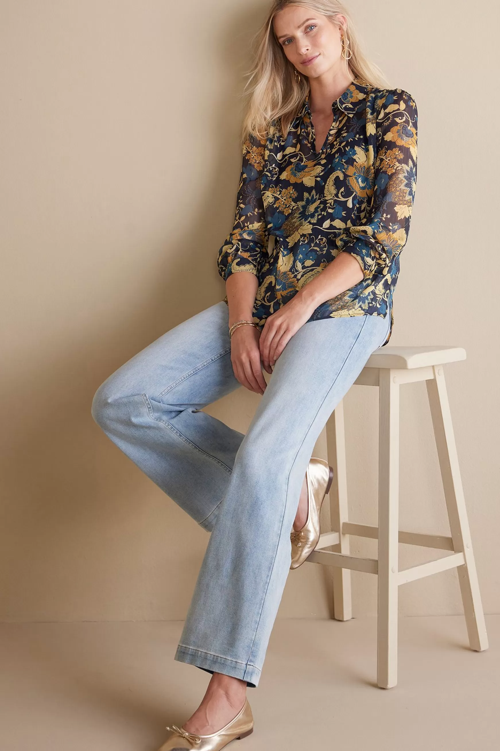 Soft Surroundings Feminine Flourish | Everyday Styles-Viola Shimmer Blouse