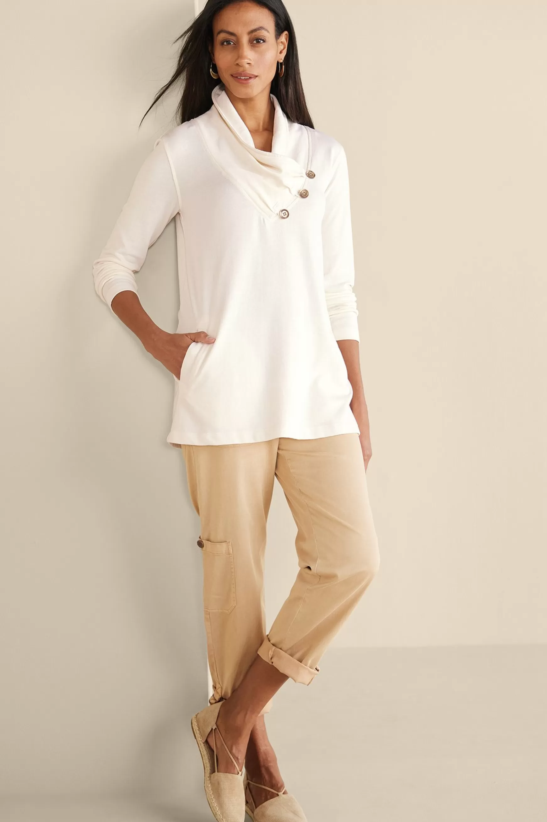 Soft Surroundings Wear Now Styles | long sleeve-Westminster Tunic Sweatshirt