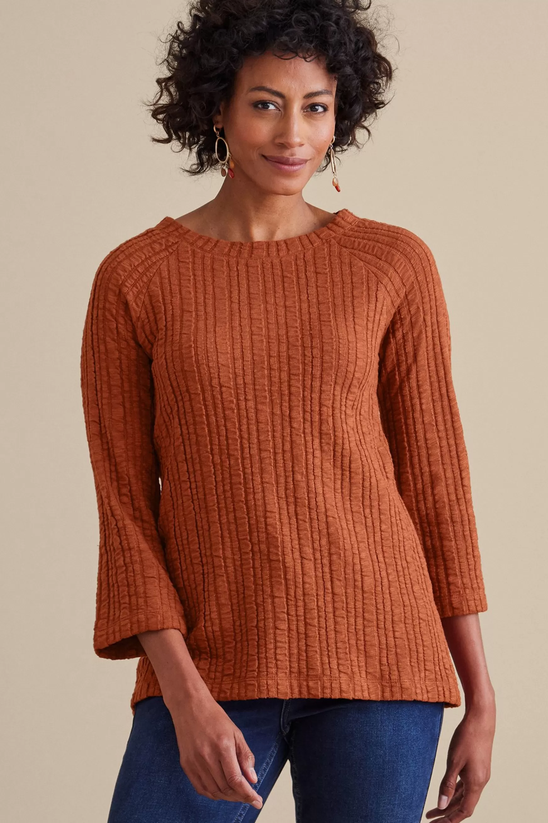 Soft Surroundings three quarter length | pullovers-Women Goldie Tunic Top