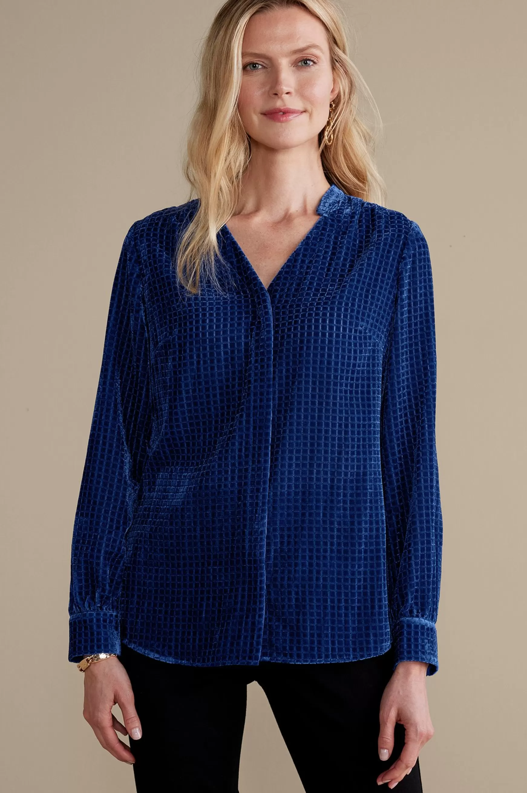 Soft Surroundings Into The Blues | Everyday Styles-Zia Velvet Shirt