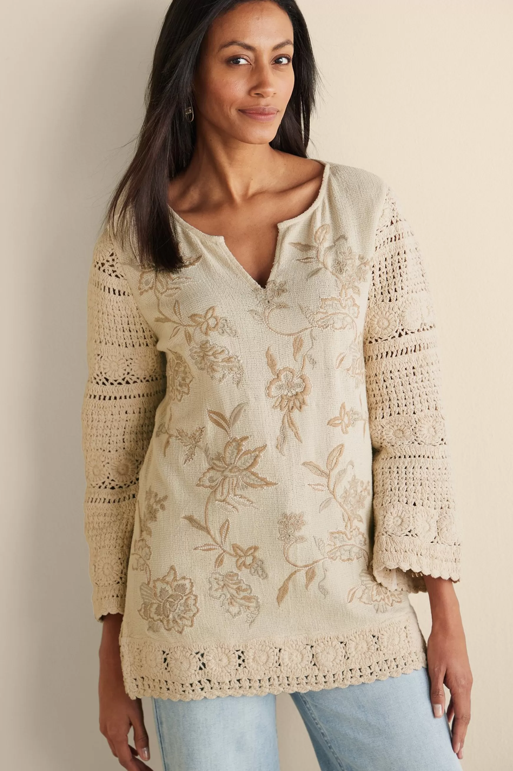 Soft Surroundings Feminine Flourish | Vacation Shop-Zina Crochet Sweater