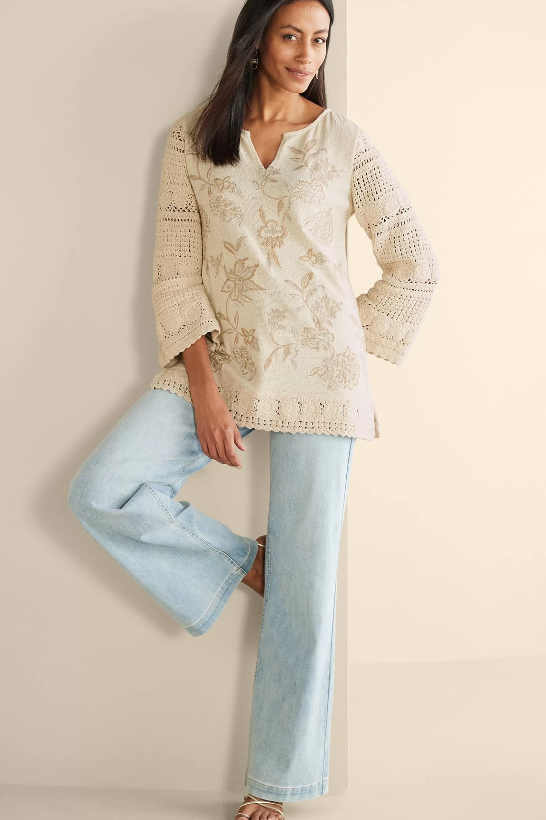 Soft Surroundings Feminine Flourish | Vacation Shop-Zina Crochet Sweater